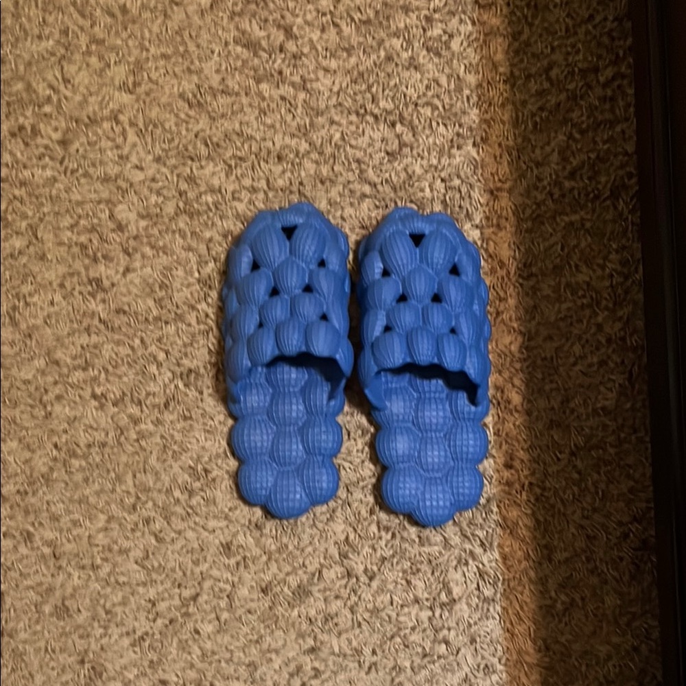 mens Blue Bubble Slides